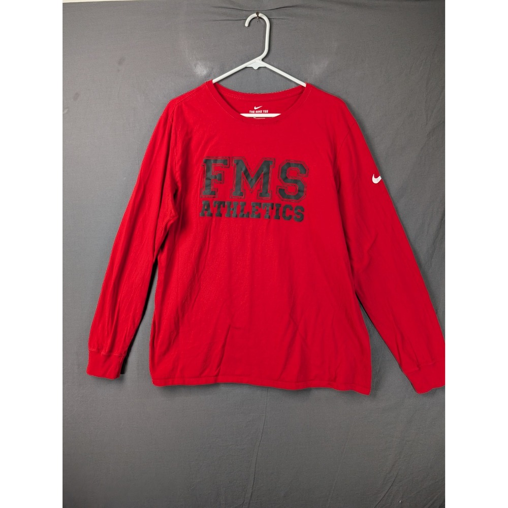 Nike Mens FMS Athletics Long Sleeve Graphic Tee Red XL 569921-65N
